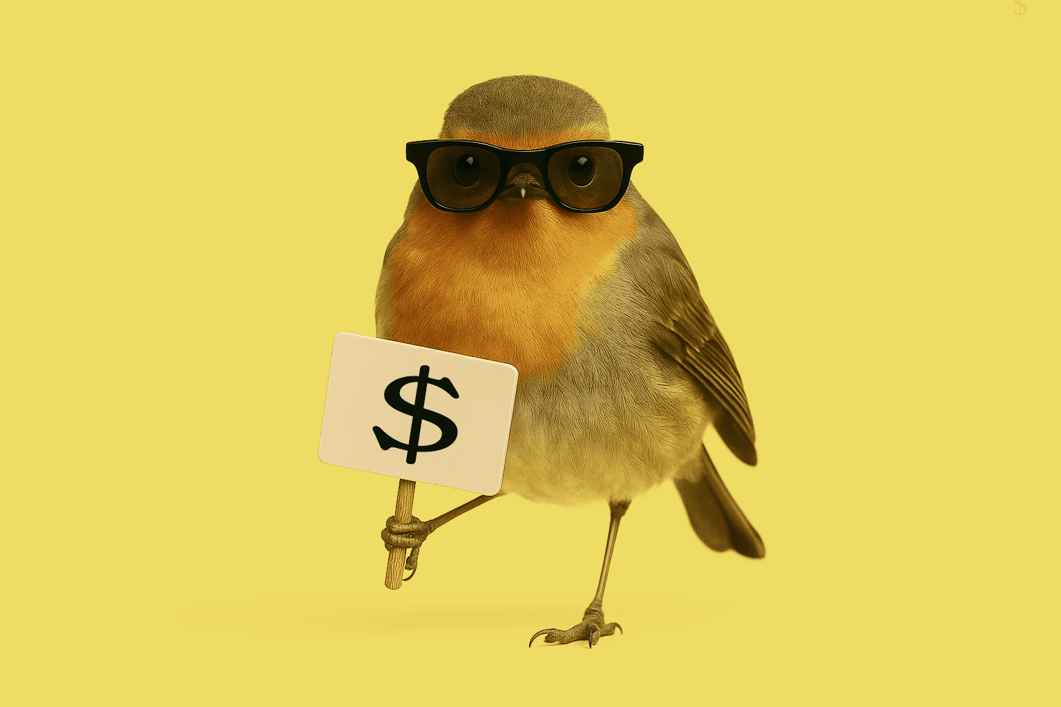 Robin with money sign representing sponsor revenue